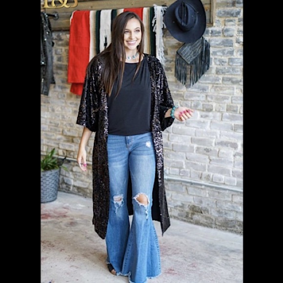 L&B Other - Black Sequin Duster